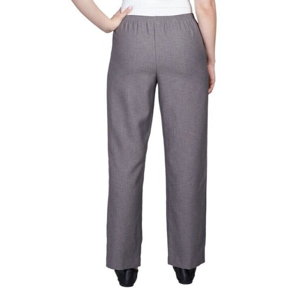 Alfred Dunner Women's Classics Pull-On Straight-Leg Pants Gray Size 14 - Picture 2 of 6